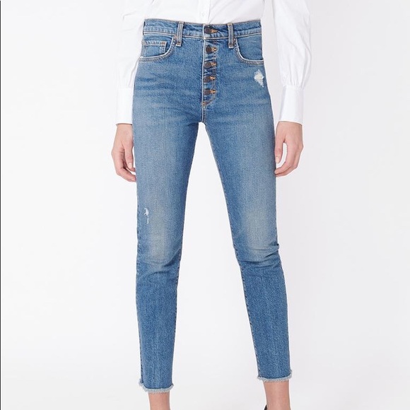 veronica beard button fly jeans